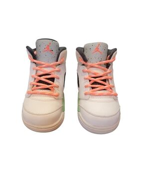 Jordan Kids' White and Coral High-Top Sneakers